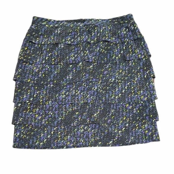 Tory Burch 100% Silk Ruffled Layered Mini Skirt size 8 - Picture 2 of 6